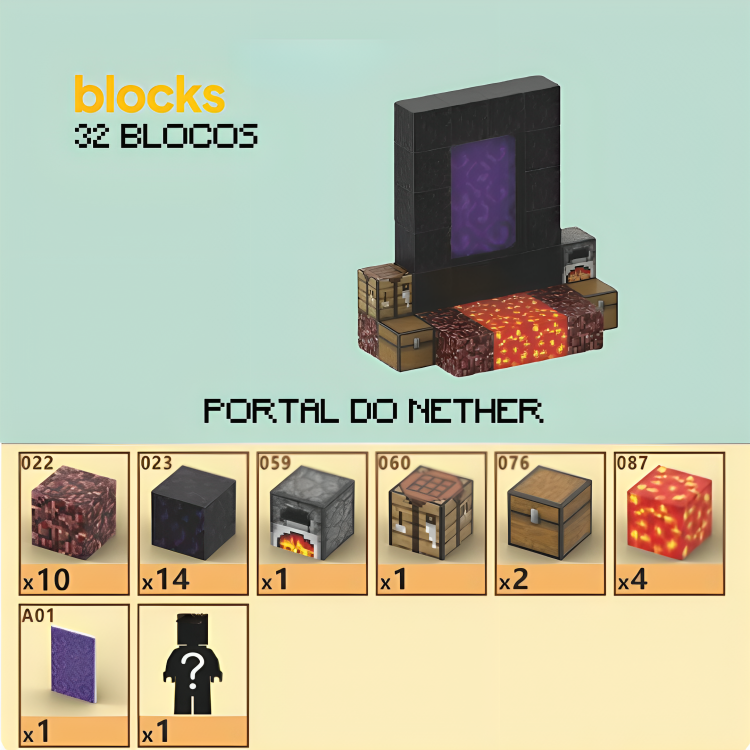 Blocos Magnéticos Minecraft® - Vários Modelos