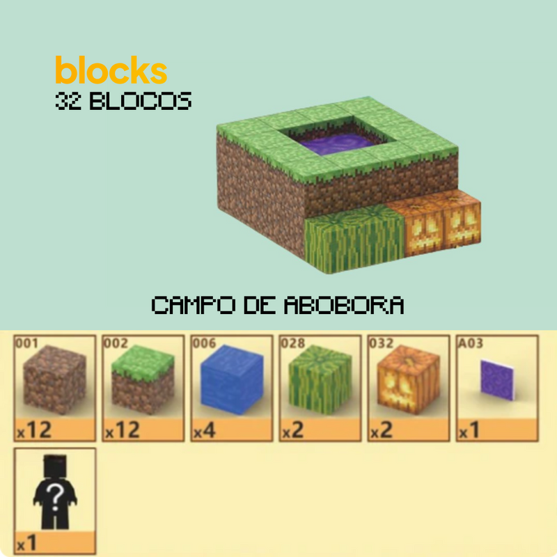 Campo de Abóbora Minecraft® (32 Blocos)