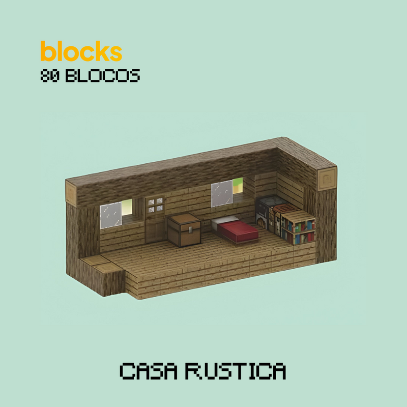 Casa Rústica Minecraft® (80 Blocos)