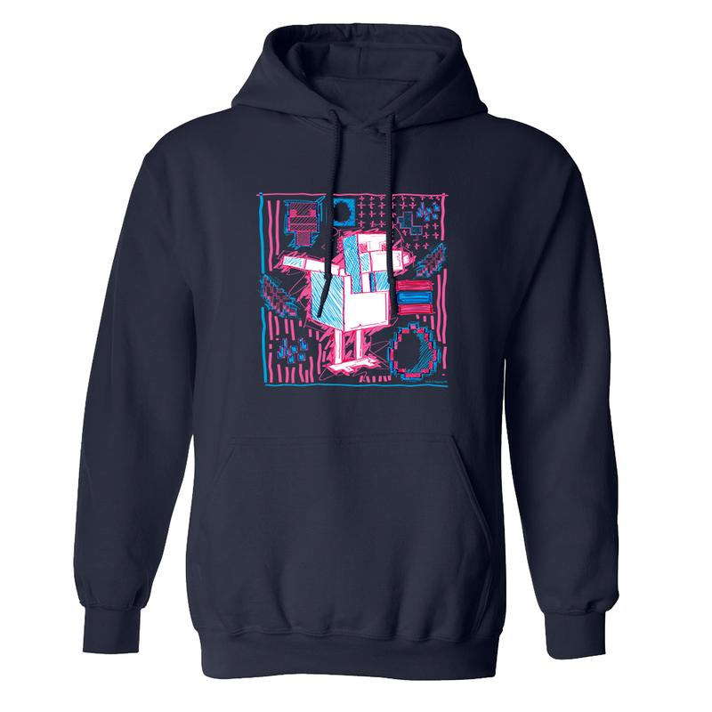 Minecraft Acid Sketch Chicken Adult Hoodie