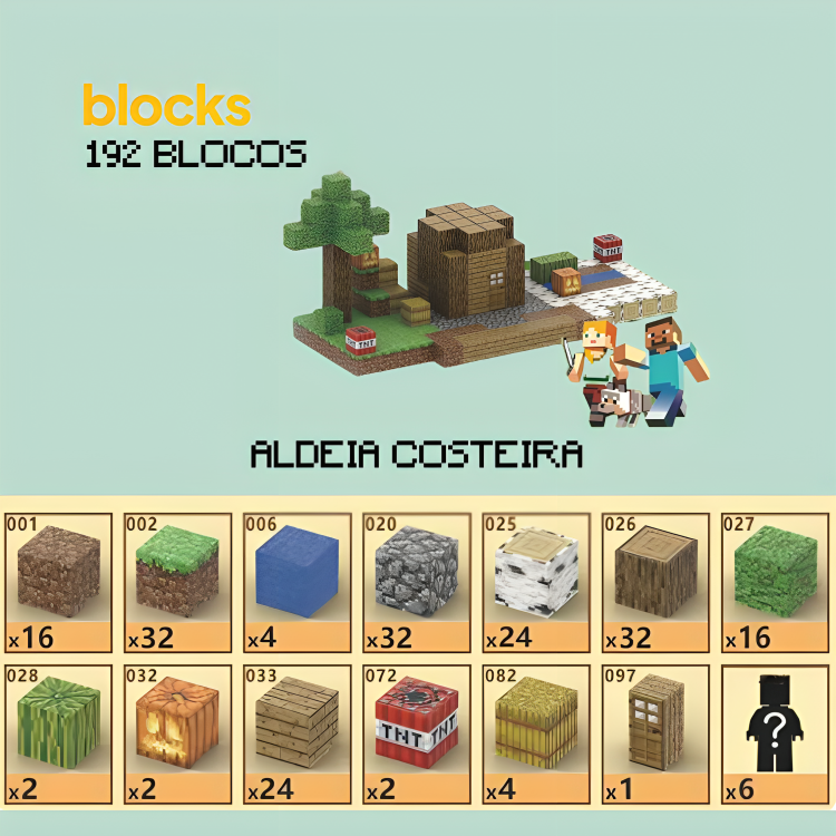 Aldeia Costeira Minecraft® (192 Blocos)