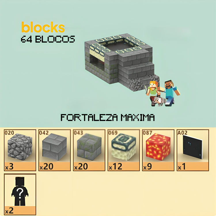 Fortaleza Máxima Minecraft® (64 Blocos)